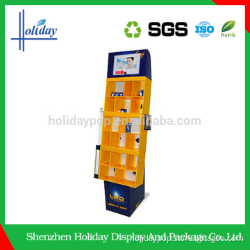 mixed color skin care cosmetic floor cardboard display stand cardboard display stand